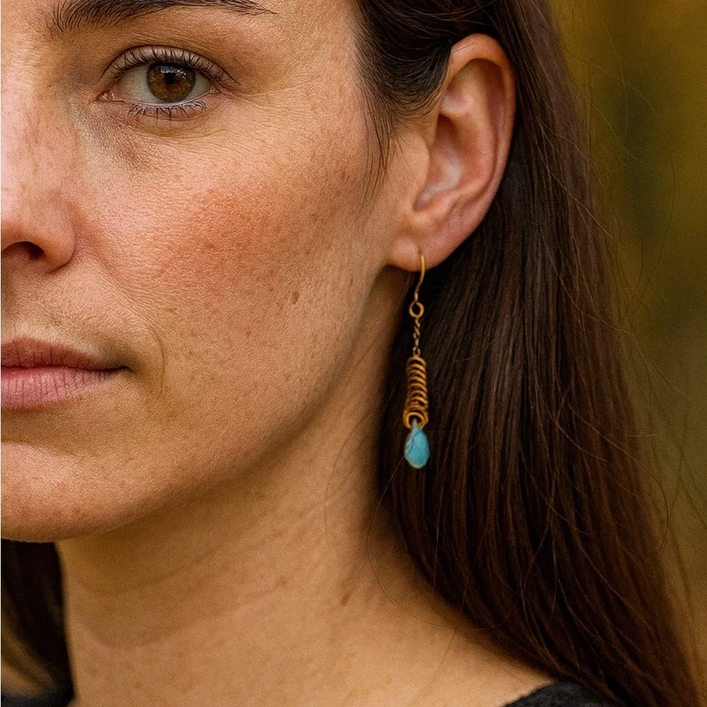 Limbo Jewelry Gold Wire and Chalcedony Earrings